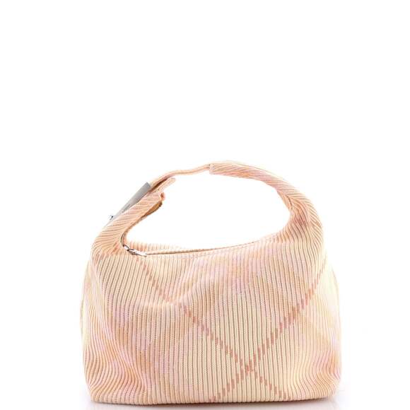 Burberry Peg Handle Bag Knit Check #178406B10B - Picture 1 of 7